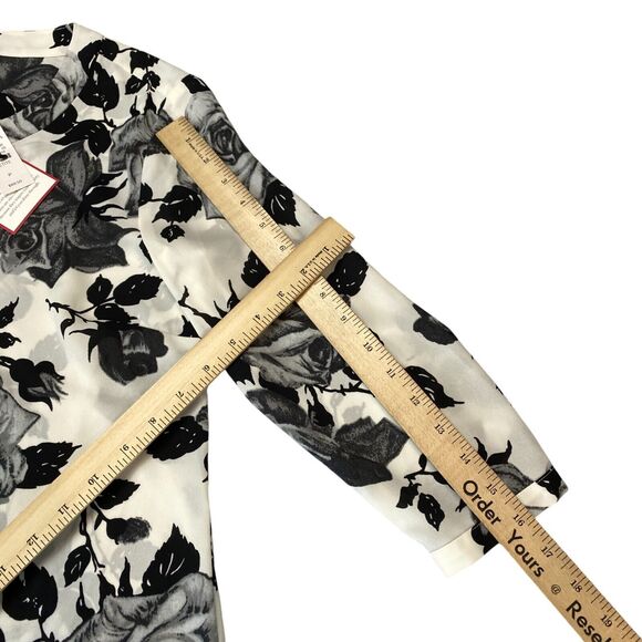 Talbots Blouse Top Womens Petite XS Rose Floral 3/4 Sleeve Classic Fit MSRP $89 - Picture 5 of 13